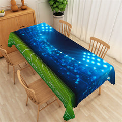 Lofaris Gymnasium Football Field Blue Light Bokeh Tablecloth