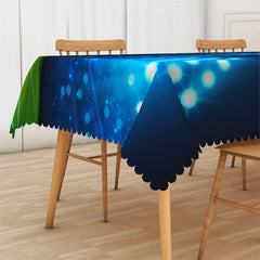 Lofaris Gymnasium Football Field Blue Light Bokeh Tablecloth