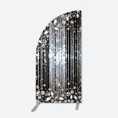 Lofaris Half Moon Black Silver Dance Party Arch Backdrop