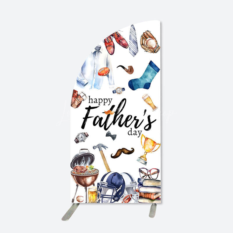 Lofaris Half Moon Gift Rugby White Fathers Day Arch Backdrop