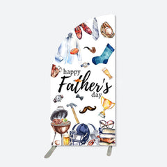 Lofaris Half Moon Gift Rugby White Fathers Day Arch Backdrop