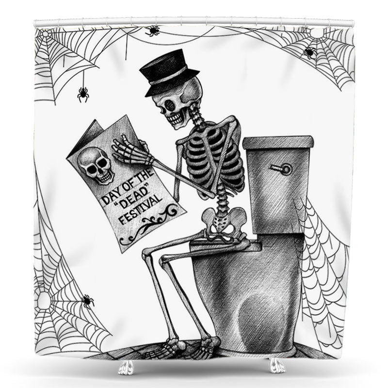 Lofaris Halloween Day of Dead Skeleton Bath Shower Curtain