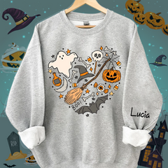 Lofaris Halloween Doodles Hearth Shirt Gift For Grandma Cute Sweatshirt