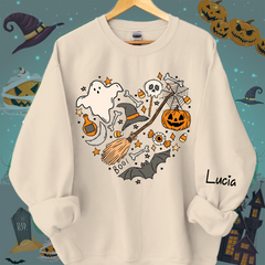 Lofaris Halloween Doodles Hearth Shirt Gift For Grandma Cute Sweatshirt