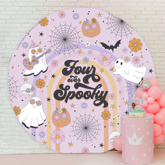 Lofaris Halloween Four Ever Spooky Round Birthday Backdrop