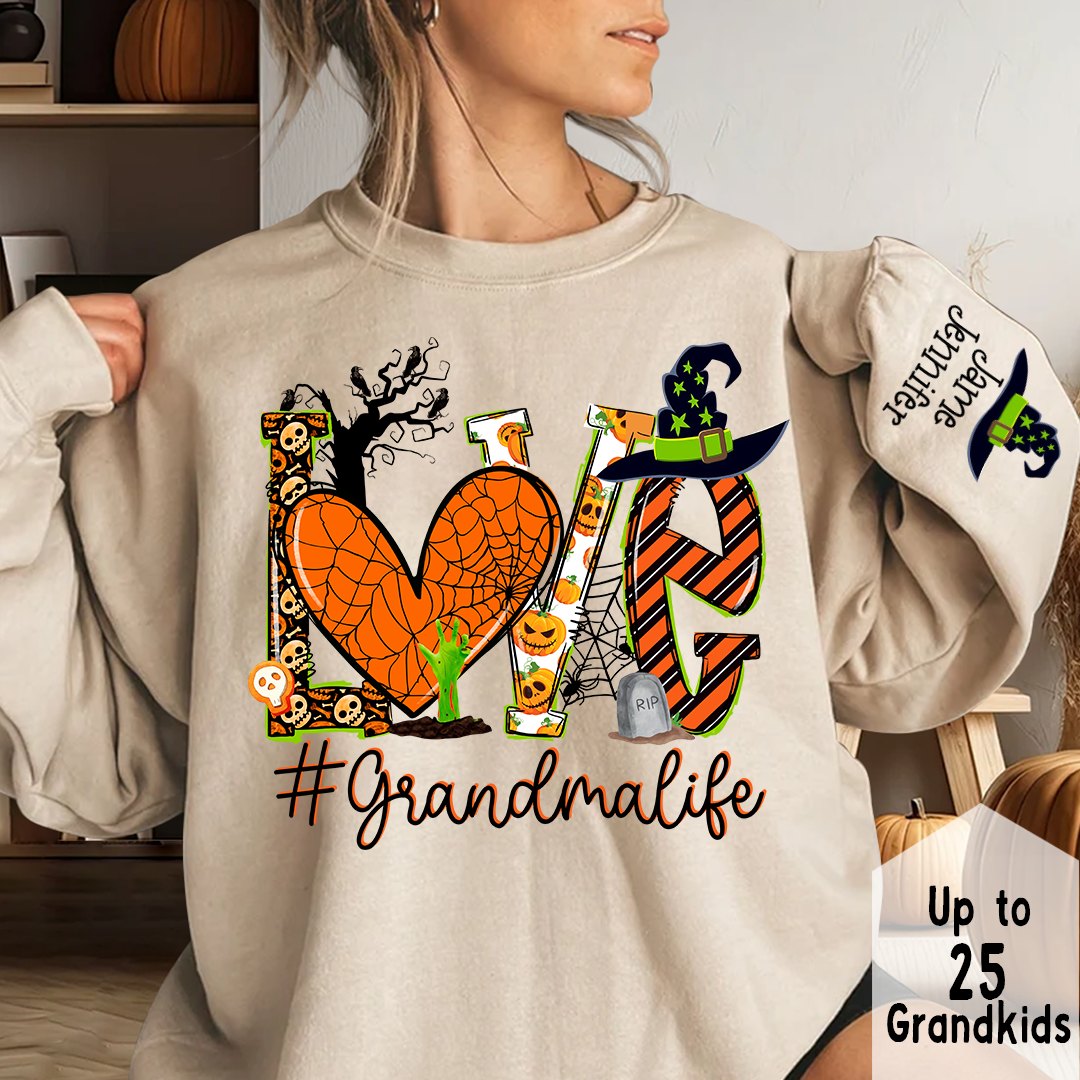 Lofaris Halloween Love Grandma Life Heart Custom Sweatshirt