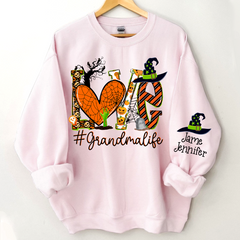 Lofaris Halloween Love Grandma Life Heart Custom Sweatshirt