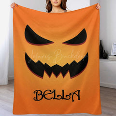 Lofaris Halloween Pumpkin Ghosts Face Custom Name Blanket