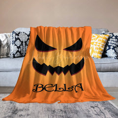 Lofaris Halloween Pumpkin Ghosts Face Custom Name Blanket