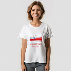 Lofaris Hand Drawn American Flag Family Reunion TShirt