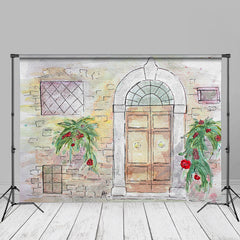 Lofaris Hand Paint Brick Wall Window Door Backdrop For Photo