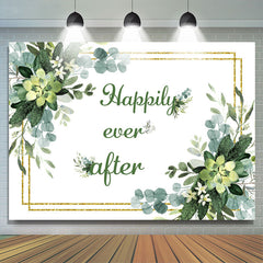 Lofaris Happily Ever After Green Floral Boho Wedding Backdrops