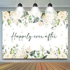 Lofaris Happily Ever After White Floral Wedding Backdrop