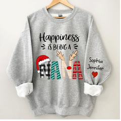 Lofaris Custom Christmas Shirt Happiness Is Being A Nana CTH01 Sweatshirt