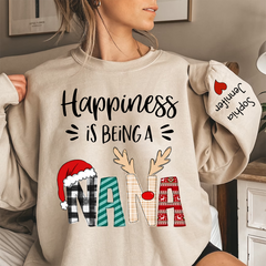 Lofaris Custom Christmas Shirt Happiness Is Being A Nana CTH01 Sweatshirt