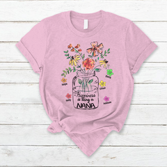 Lofaris Happiness Is Being A Nana Flower Mothers Day T-Shirt