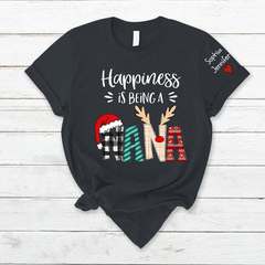 Lofaris Happiness Is Being Grandma Custom Christmas T-Shirt