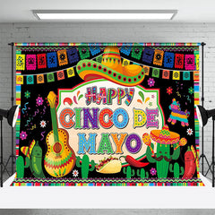Lofaris Happy Cinco De Mayo Mexican Fiesta Colorful Backdrop