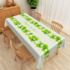 Lofaris Happy Everyday Green Clover Rectangle Tablecloth