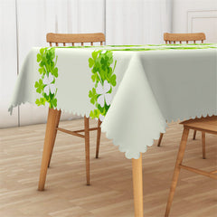 Lofaris Happy Everyday Green Clover Rectangle Tablecloth