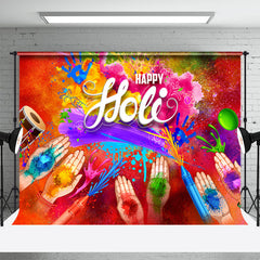 Lofaris Happy Hole Colorful Paints Kids Hand Party Backdrop