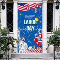 Lofaris Happy Labor Day American Flag Liberty Door Cover