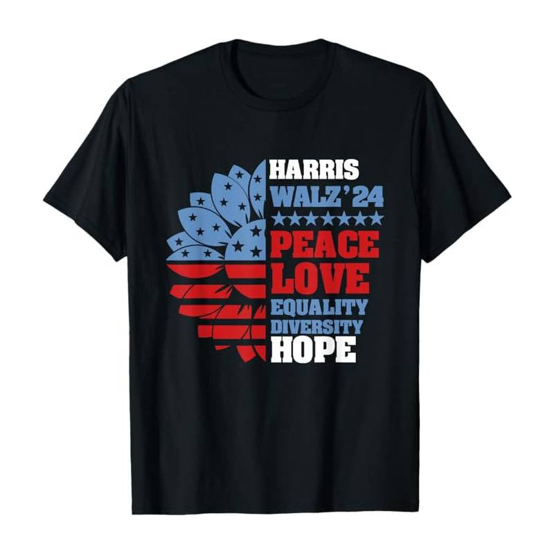 Lofaris Harris Walz 2024 Peace LGBT Support T-Shirt