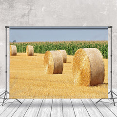 Lofaris Harvest Valley Haystack Field Photography Backdrop