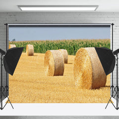 Lofaris Harvest Valley Haystack Field Photography Backdrop