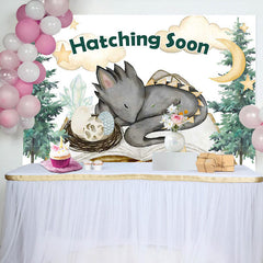 Lofaris Hatching Soon Dragon Pines Baby Shower Backdrop