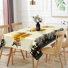 Lofaris Haunted House Halloween Party Rectangle Tablecloth