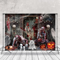 Lofaris Haunted House Horrible Skull Halloween Backdrop