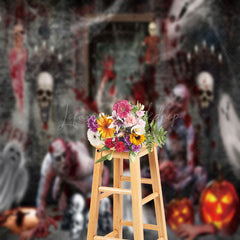 Lofaris Haunted House Horrible Skull Halloween Backdrop