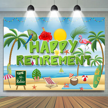 Personalized Happy Retirement Backdrop Banner - Lofaris