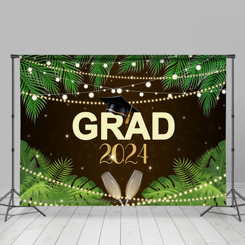 Lofaris Hawaii Night Coconut Tree Light Grad 2024 Backdrop