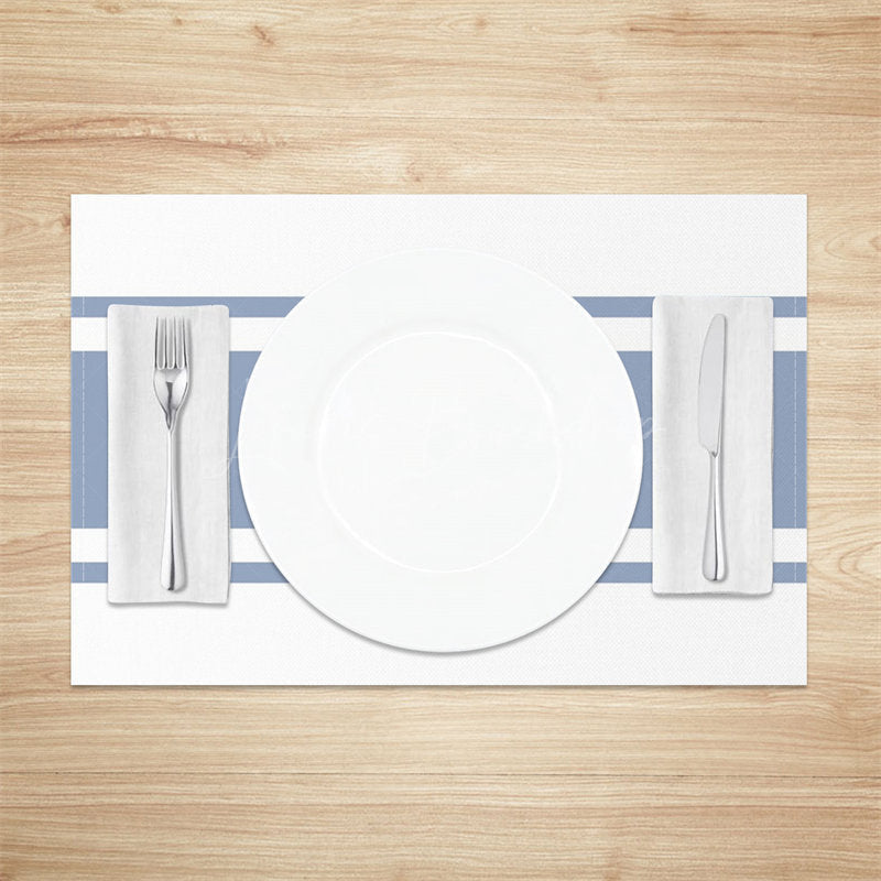 Lofaris Haze Blue Elegant Modern Simple Set Of 4 Placemats