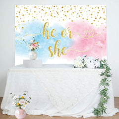 Lofaris He Or She Gold Diamond Foggy Gender Reveal Backdrop