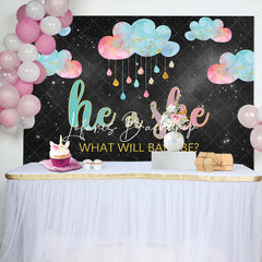 Lofaris He Or She Night Sky Clouds Gender Reveal Backdrop