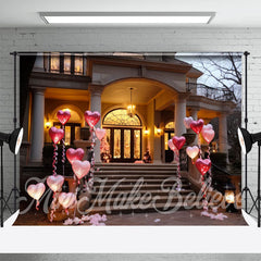 Lofaris Heart Balloons Palace Door Valentines Day Backdrop