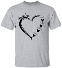 Lofaris Heart Love Grandma And Kids Family Custom T - Shirt