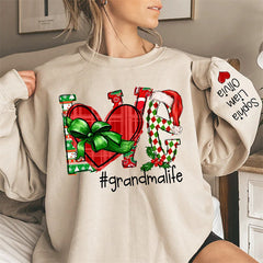 Lofaris Heart Love Grandmalife Custom Christmas Sweatshirt