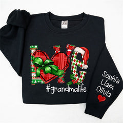 Lofaris Heart Love Grandmalife Custom Christmas Sweatshirt