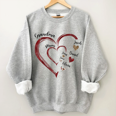 Lofaris Heart Pattern Mom Grandma And Kids Custom Sweatshirt