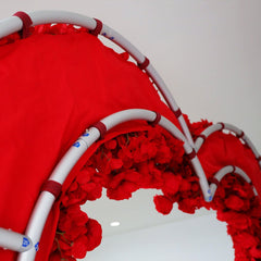 Lofaris Heart Shape Rose Artificial Flower Arch Fabric Wall