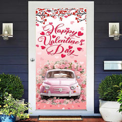 Lofaris Heart Tree Pink Floral Car Valentines Day Door Cover