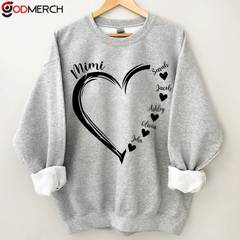 Lofaris Hearts Black Lines For Grandma Custom Sweatshirt