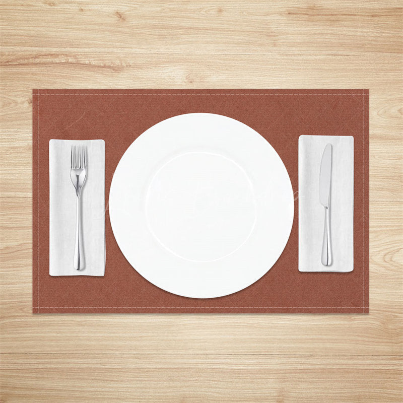 Lofaris Heatproof Red Brown Simple Dining Set Of 4 Placemats