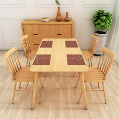 Lofaris Heatproof Red Brown Simple Dining Set Of 4 Placemats