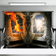 Lofaris Heaven And Hell Vintage Stone Cave Memorial Backdrop