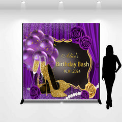 Lofaris Heels Purple Balloon Pearl Custom Birthday Backdrop